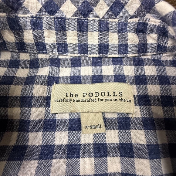 Anthropologie The Podolls Gingham Short Sleeve Shirt Dress, Tie Front, Size XS - Picture 5 of 13